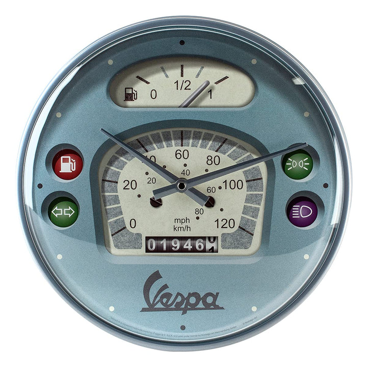 Nostalgic-Art Retro Wanduhr, Ø 31 cm, Vespa – Tacho – Geschenk-Idee für Roller-Fans, Original Lizenz