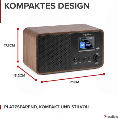 Audizio Avio - Kompaktes DAB Plus Radio mit Bluetooth, Digitalradio, FM & UKW, AUX, 30W Lautsprecher