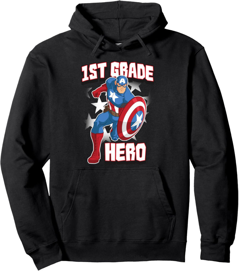 Marvel Captain America 1st Grade Hero School Text Pullover Hoodie