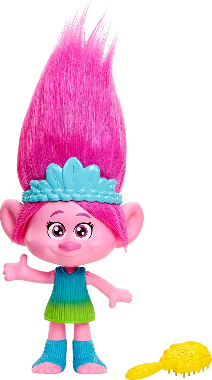 DREAMWORKS TROLLS Rainbow HairTunes Poppy-Puppe - Licht und Geräusche, leuchtendes Haar, Musik und S