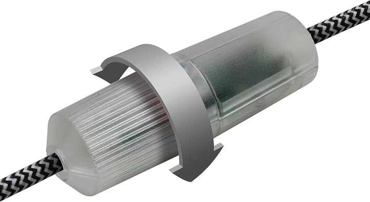 EHMANN 2800x0800 Elektronischer Schnurdimmer T28.08 transparent, Phasenanschnitt, 230V, 50Hz, Leistu