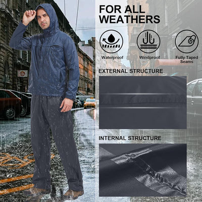 Asfixiado Regenhose Herren Fahrrad Leichte wasserdichte Winddichte Outdoorhose zum Wandern Camping T