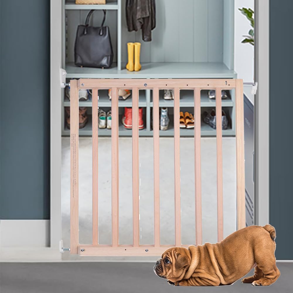 Bettacare Robustes Holz Schraubgitter für Hunde, Weiss, 63,5 cm - 105,5 cm, Holz-Hundegitter, Schrau
