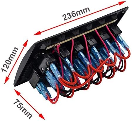 Geloo 8 Gang Marine Schalter Panel Wasserdichte Toggle Rocker Switch Panel 12V /24V Leistungsschalte