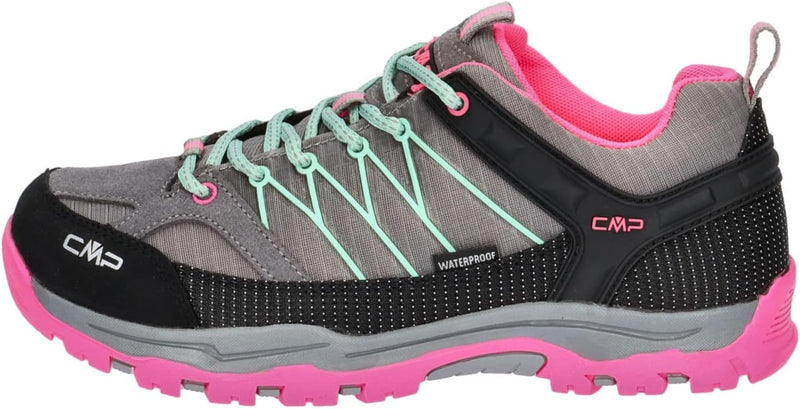 CMP Unisex Kinder Rigel Low Shoe Wp Trekking-& Wanderhalbschuhe 41 EU Cemento Pink Fluo, 41 EU Cemen