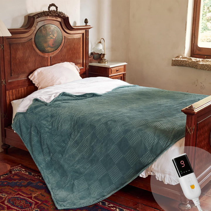 heizdecke 150X200 cm-Wärmedecke heizdecke mit 9 Heizstufen-10 Stunden Auto Off Überhitzungsschutz Ma
