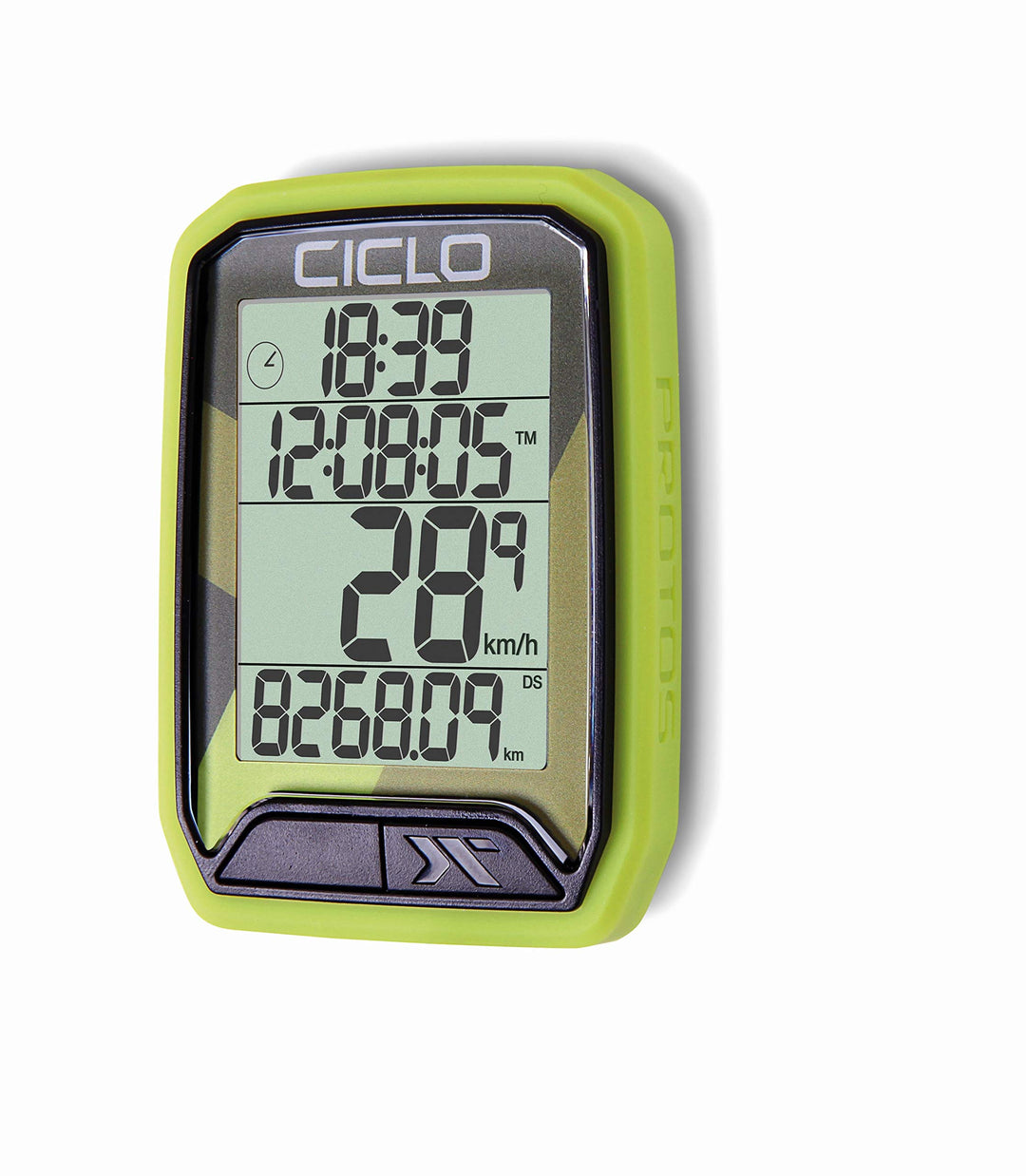 CICLO PROTOS 213 drahtloser Fahrradcomputer, mit 13 Funktionen in grün, in grün