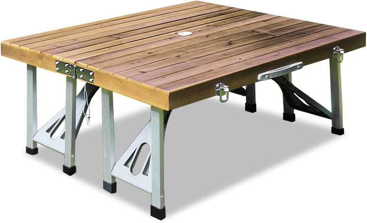 CASARIA® Campingtisch mit Stühlen Klappbar Tragegriff Schirmhalter 4 Personen Picknicktisch Kofferti