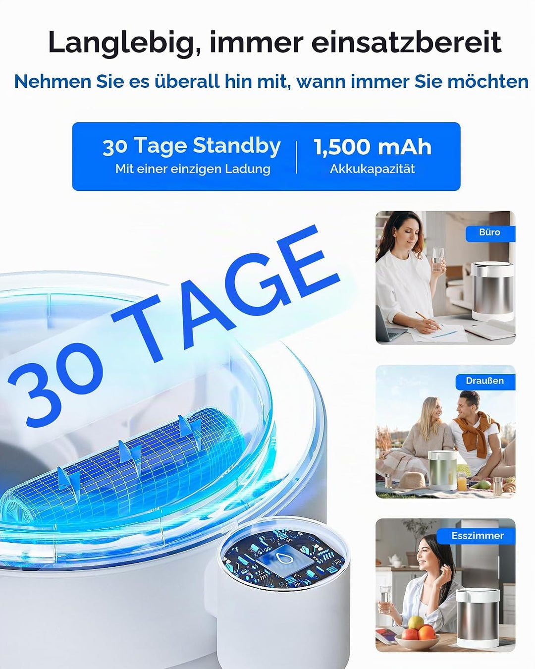 Waterdrop Sofortiges Nicht-Schwerkraft-Wasserfiltersystem, 21-Tassen-Edelstahl-Arbeitsplatten-Wasser