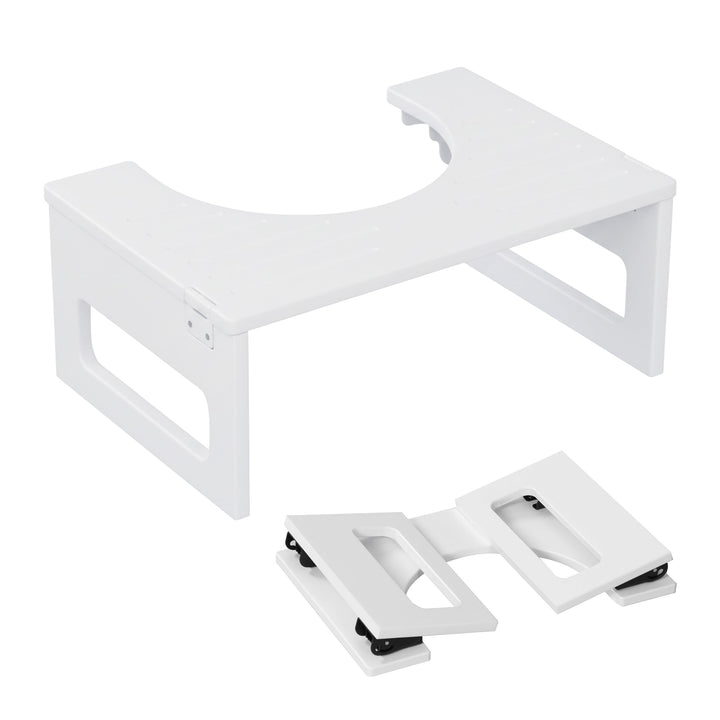 Relaxdays Toilettenhocker, klappbar, Hocker Toilettengang, Erwachsene, Bambus, rutschfest, HxBxT: 18