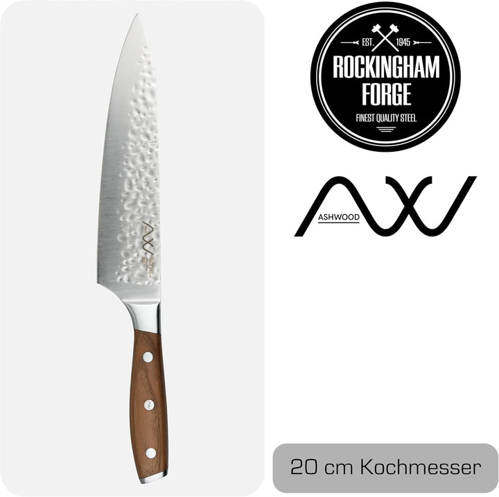 Rockingham Forge RF-7098 Ashwood Serie 20cm Kochmesser mit Klingen aus eisgehärtetem Vanadium Stahl,