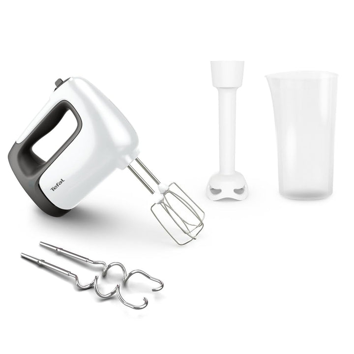 Tefal HT4611 Prep'Mix+ Handmixer | 500 Watt | Schiebeknopf mit 5 Geschwindigkeiten + Turbo | inkl. Z