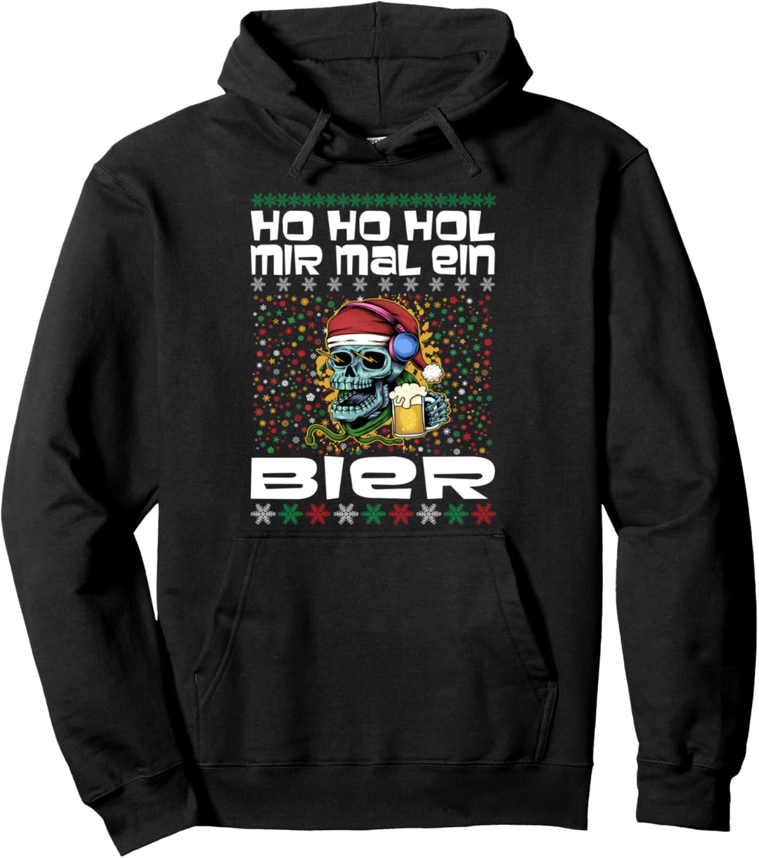 Ho Ho Hol mir mal ein Bier ugly christmas Weihnachten Pullover Hoodie