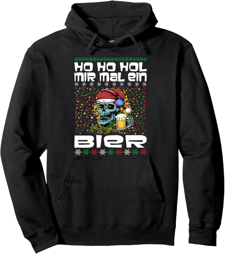 Ho Ho Hol mir mal ein Bier ugly christmas Weihnachten Pullover Hoodie
