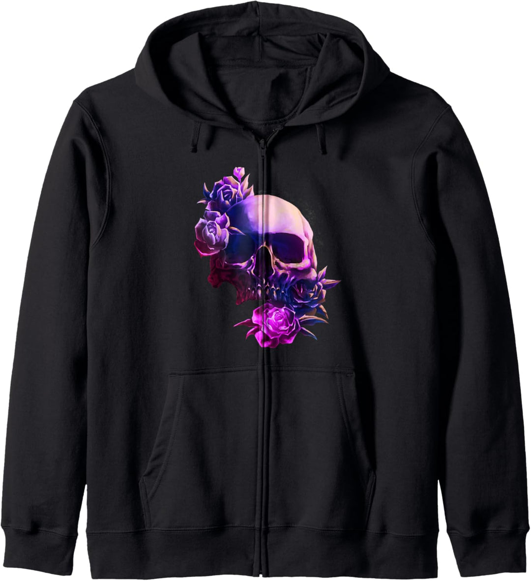 Totenkopf und Rosen Tag der Toten Gothic Kapuzenjacke