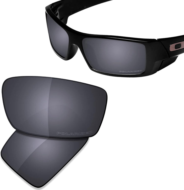 Saucer Premium Ersatzgläser für Oakley Gascan Sonnenbrillen High Definition - Shield Black Polarisie