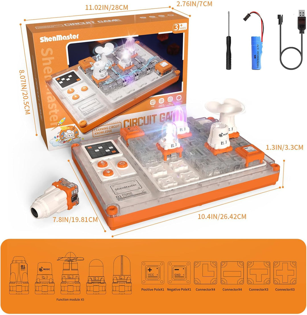 STEM Elektronik Lernspielzeug ab 3 Jahren,Edition mit 500+ Schaltungen, LED Display & wiederaufladba