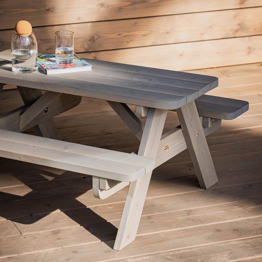 Amata Classic Design Kinder Picknicktisch Mini UNGURS Collection - Wetterfester Picknicktisch aus Ho