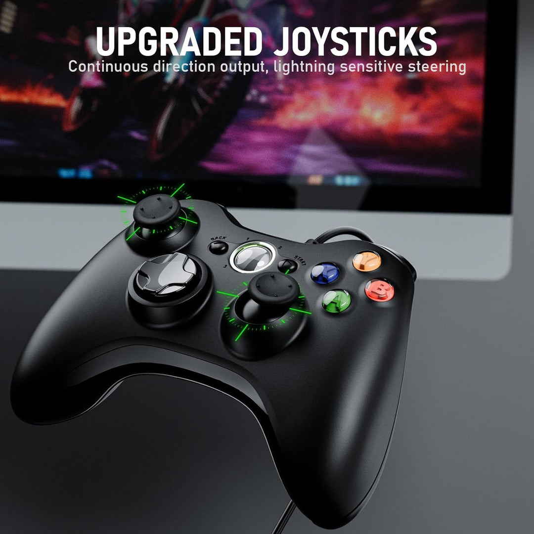 Diswoe Controller 2er Pack für PC Xbox 360, PC Controllers 2er Pack Wired USB Gamepad mit Kabel Joys