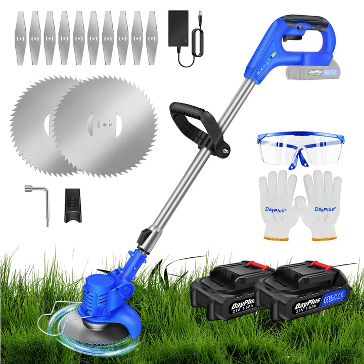 Qimu Akku-Rasentrimmer 21V Freischneider Elektrischer Rasentrimmer Elektro-Trimmer, Rasentrimmer Mit