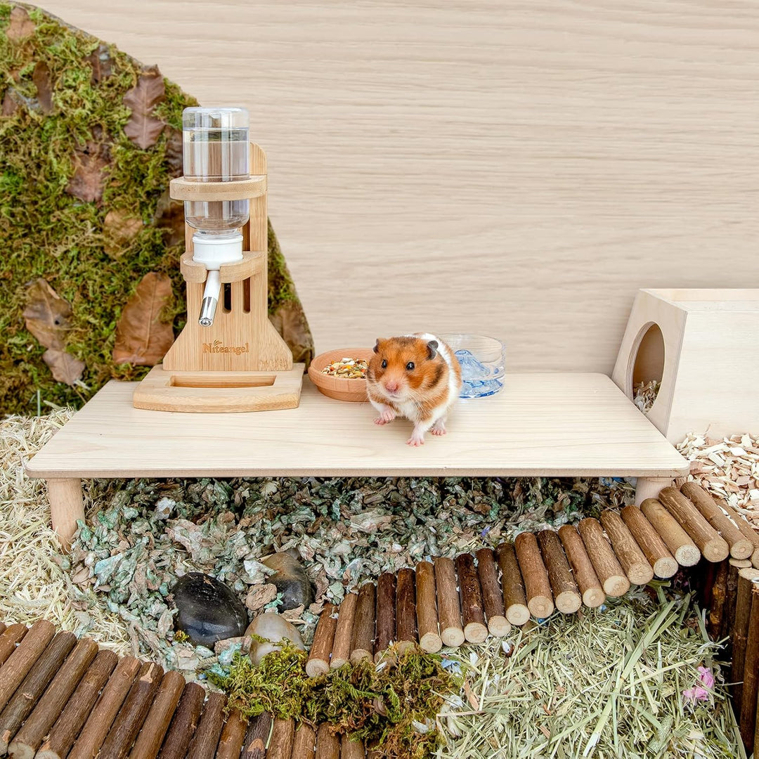 Niteangel Hamster Spielpodest aus Holz für Zwerghamster, Syrische Hamster, Gerbils, Mäuse, Degus ode