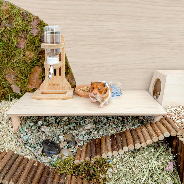 Niteangel Hamster Spielpodest aus Holz für Zwerghamster, Syrische Hamster, Gerbils, Mäuse, Degus ode