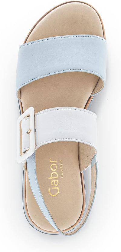 Gabor Damen Plateausandalen, Frauen Sandalen,Moderate Mehrweite (G) 39 EU Blau Artic Weiss, 39 EU Bl