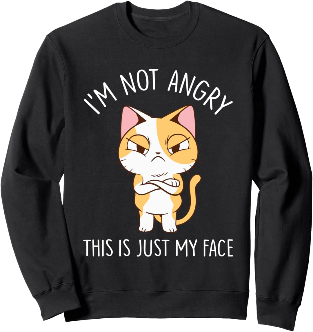 Katze Cat Kitten I'm Not Angry This is Just My Face Sweatshirt