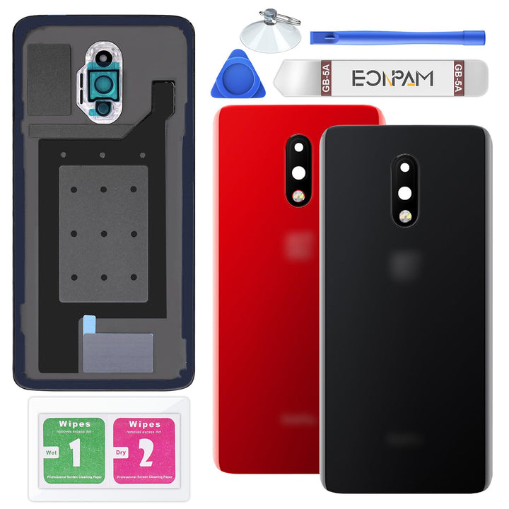 Eonpam Akkudeckel für OnePlus 7 Rückseite Glas Original Backcover Back Glas Ersatz Reparatur Set mit
