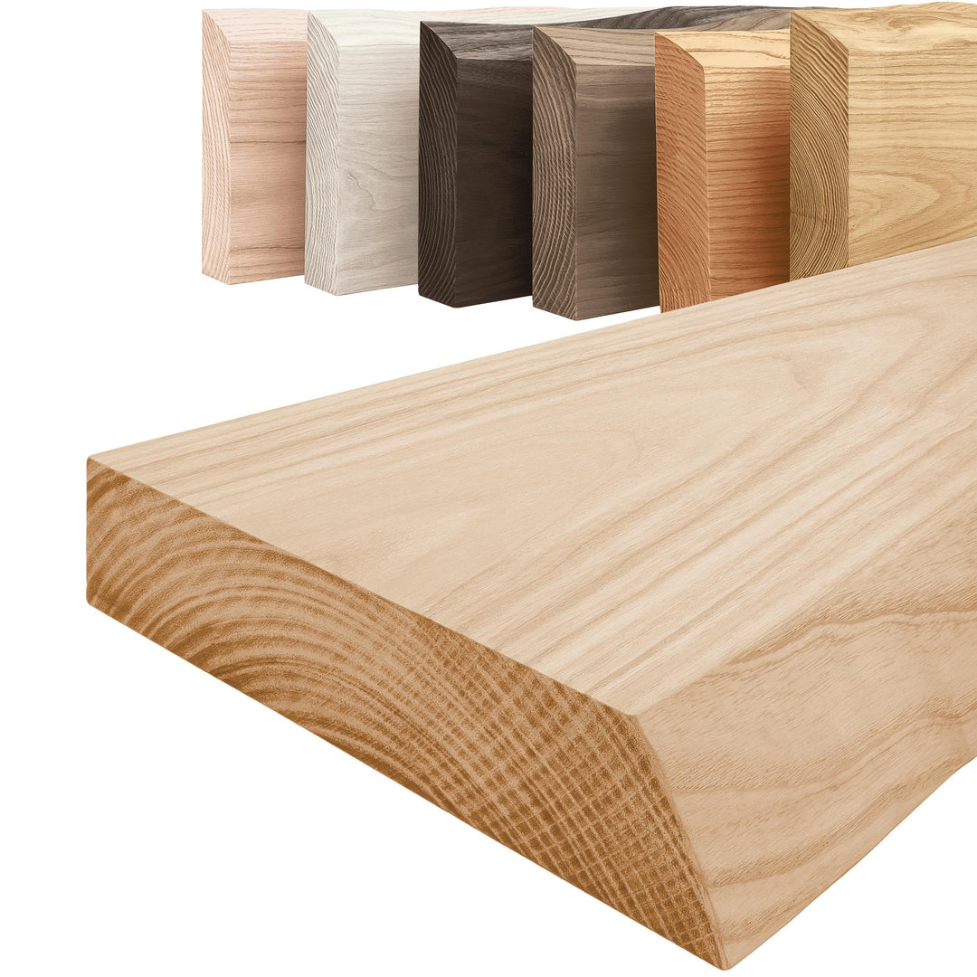 LAMO Manufaktur Wandregal Holz Baumkante | Regal Farbe: Natur | Pure: ohne Montage Set | 40 cm Pure