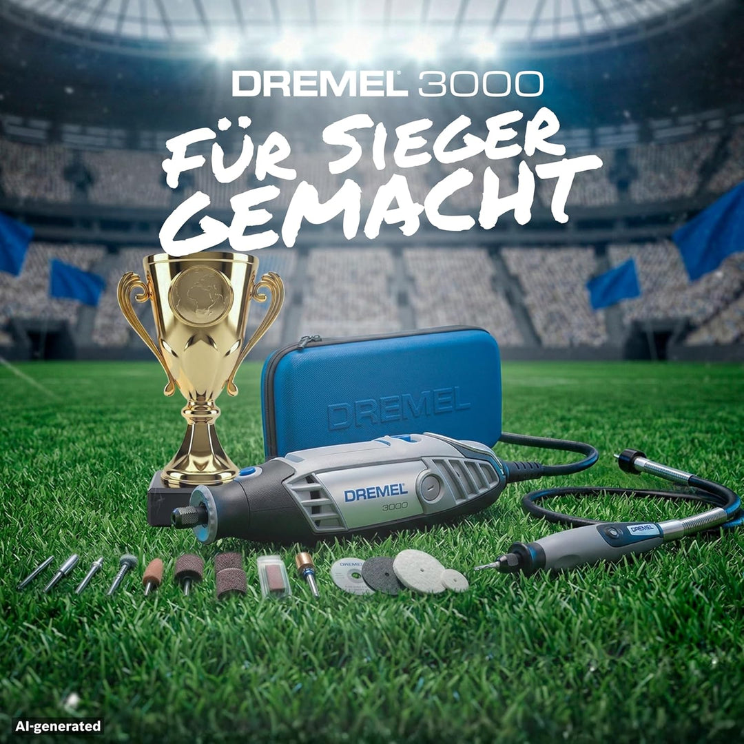 Dremel 3000 Champion Multifunktionswerkzeug mit 130‑W‑Motor bis zu 33.000 U/min inkl 25 Zubehöre, gr