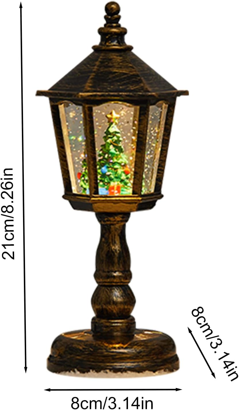Schneekugel Weihnachtsbeleuchtung, Retro Schneekugel Lampe, Glitzer Weihnachtslaterne Deko Für Tisch