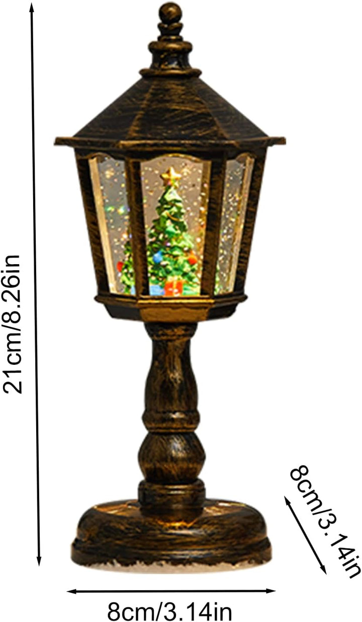Schneekugel Weihnachtsbeleuchtung, Retro Schneekugel Lampe, Glitzer Weihnachtslaterne Deko Für Tisch