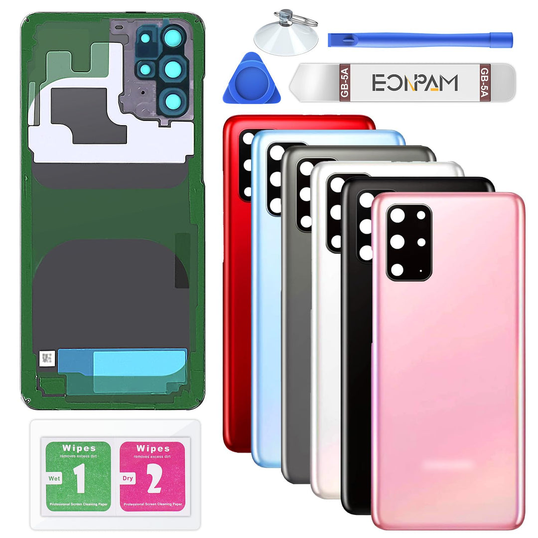 Eonpam Akkudeckel für Samsung Galaxy S20+ Plus G985, G986 Rückseite Glas Backcover Ersatz Reparatur
