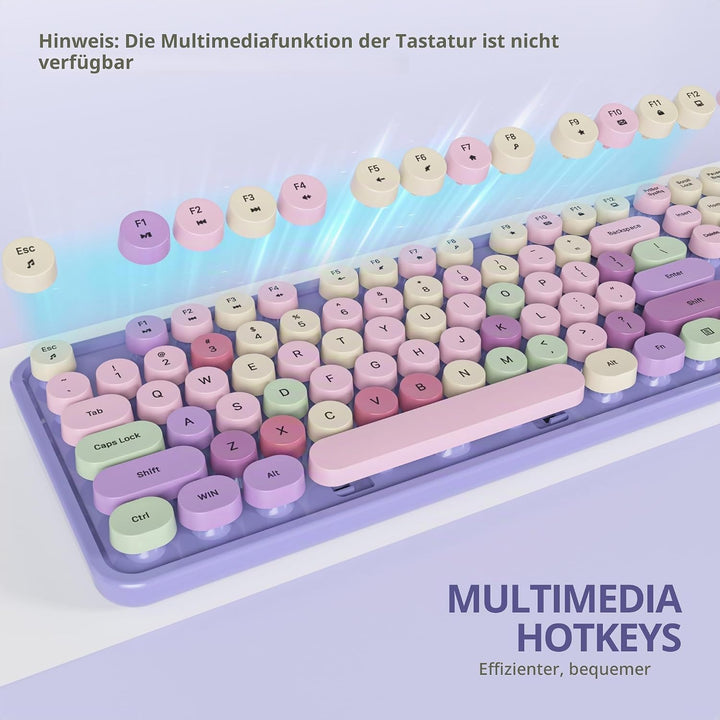 Niedlich Kabellose Tastatur und Maus, Amerikanisch QWERTY,104 Schreibmaschinentastatur in Voller Grö