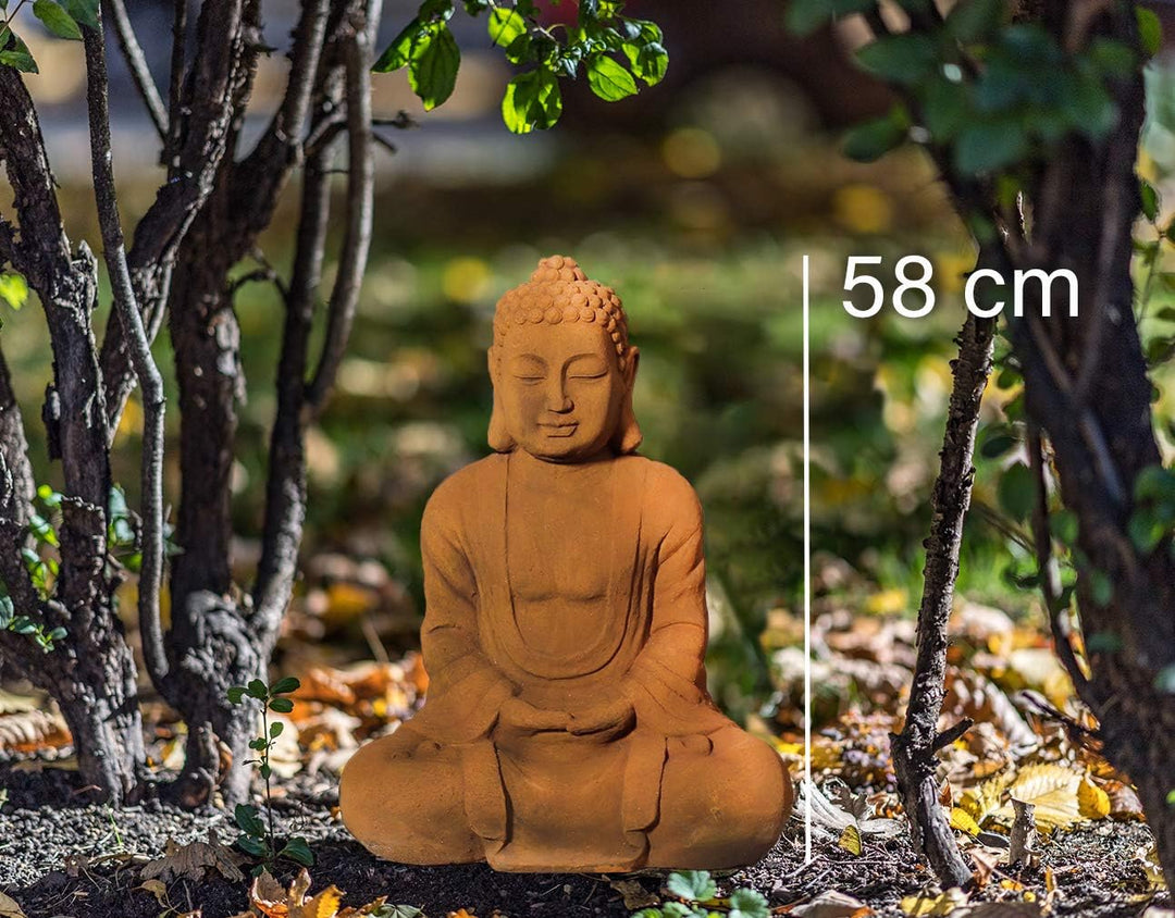 Lüllmann XL Buddha Figur 58cm Skulptur Steinoptik Indoor-Outdoor Buddha 406178