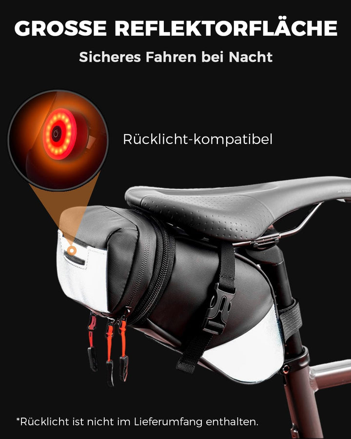 Fahrradsitztasche, wasserdichte Fahrradsatteltasche, erweiterbare Kapazität, Radfahren unter dem Sit