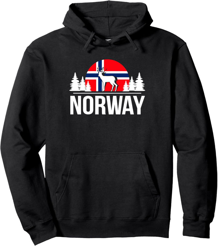 Norwegen Norway Flagge Fahne Elche Lustiges Norwegen Pullover Hoodie