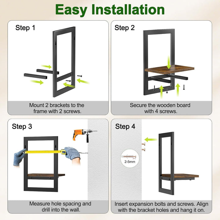 Housolution 2 Pack Wand Pflanzenhalter, Bilderrahmen Design Pflanzenregal | Wand Pflanzgefässe für Z