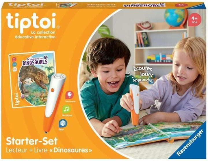Ravensburger - tiptoi® – Starter-Set – Leser + Buch Ich entdecke die Dinosaurier – elektronisches Le