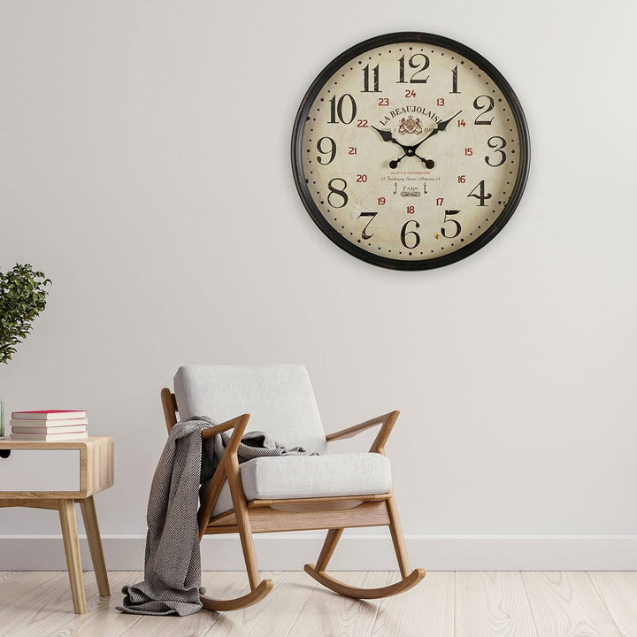 Versa Beaujolaise Dekorative Wanduhr für die Küche, das Wohnzimmer, Esszimmer oder Schlafzimmer, Mas
