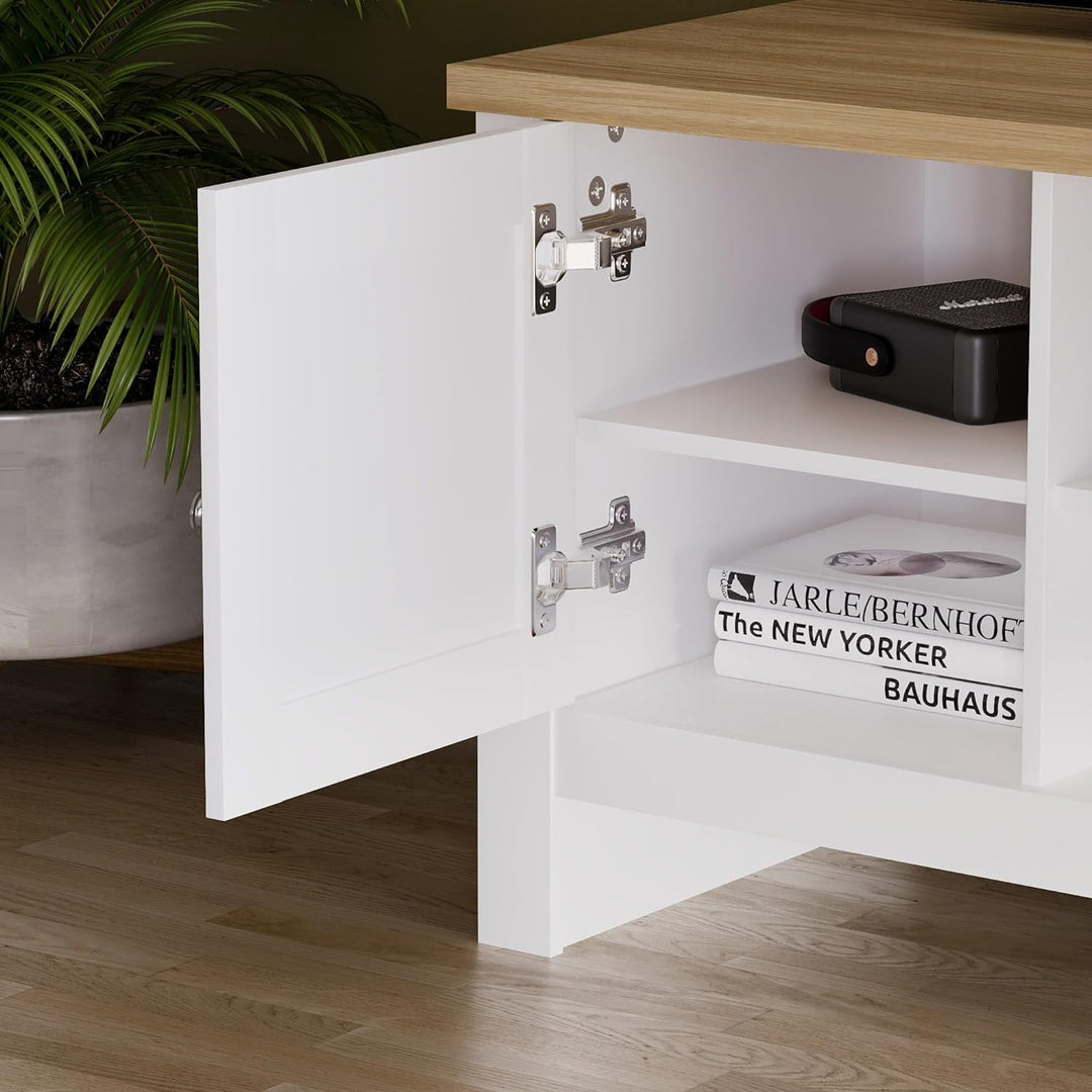 Vida Designs TV-Bänke & Lowboards, MDF, Spanplatte und Melaminfurnier, Weiss, Standard, Weiss