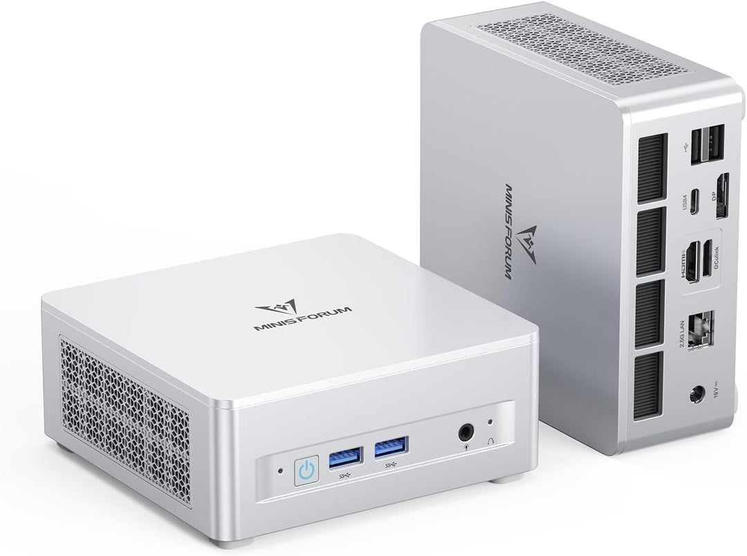 MINIS FORUM UM880 Plus Mini PC, AMD Ryzen 7 8845HS(8C/16T, bis zu 5.1GHz), 16GB DDR5-RAM, 512G B SSD