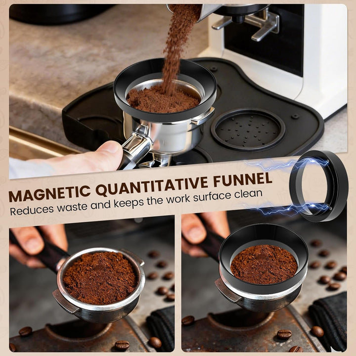51 mm Barista Espresso Zubehör Set, 5-in-1 Siebträger-Set mit Kaffeeverteiler, Tamper & Leveler, WDT