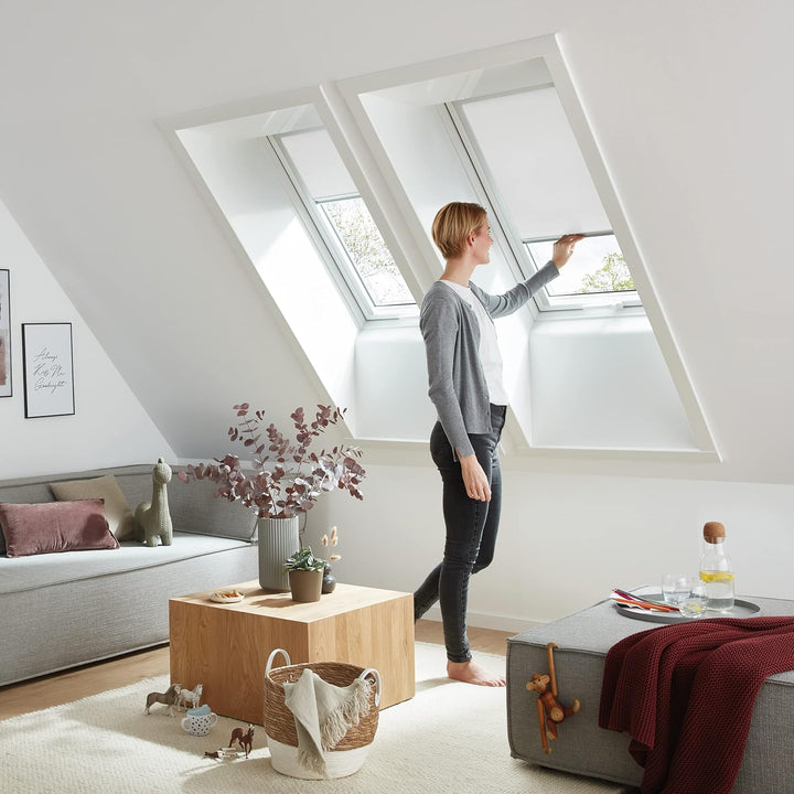 Original Roto Rollo Exclusiv ZRE für Roto Dachfenster - Führungsschiene Silber - Manuelle Bedienung