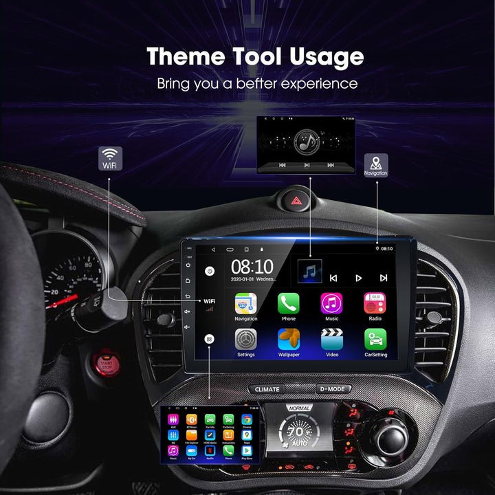 LEXXSON Android Autoradio für Nissan Juke 2011-2016, Android Auto Carplay Kompatibel mit 9 Zoll Touc