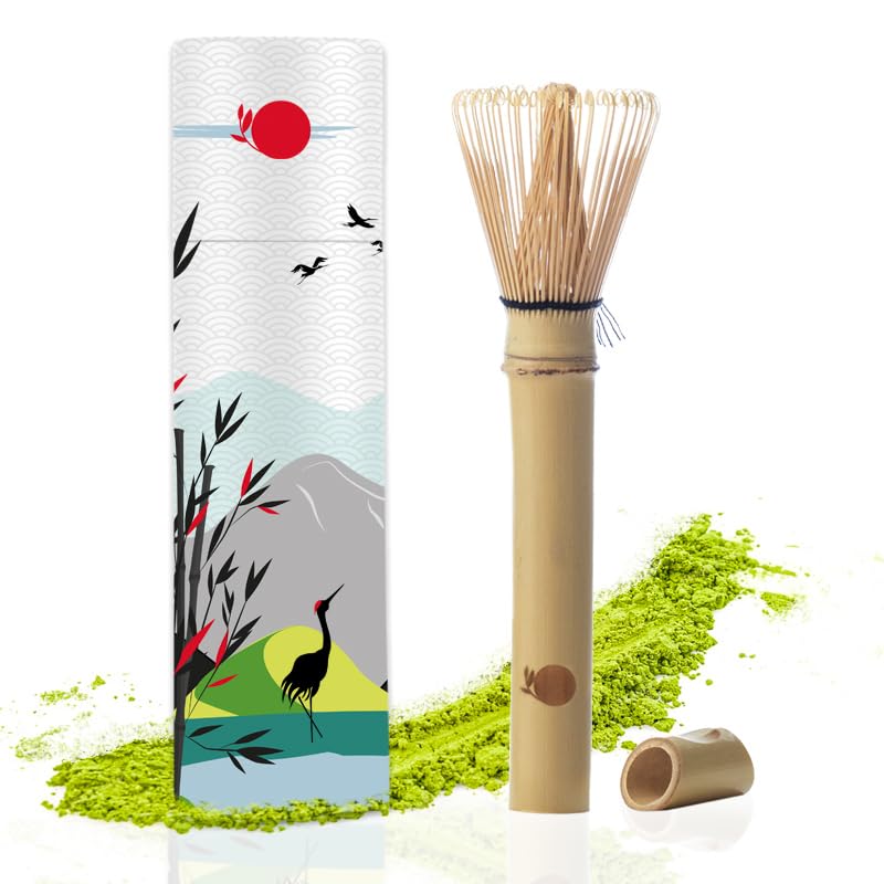 ORIGEENS MATCHA BESEN AUS BAMBUS MIT LANGEM GRIFF - Kleiner traditioneller Chasen Bambusbesen für di