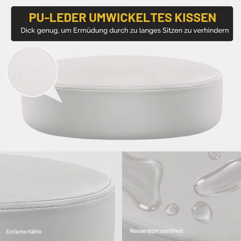 WKWKER Robuster Rollhocker mit Rädern Hydraulischer Drehgelenk Verstellbarer Rollhocker Ergonomische