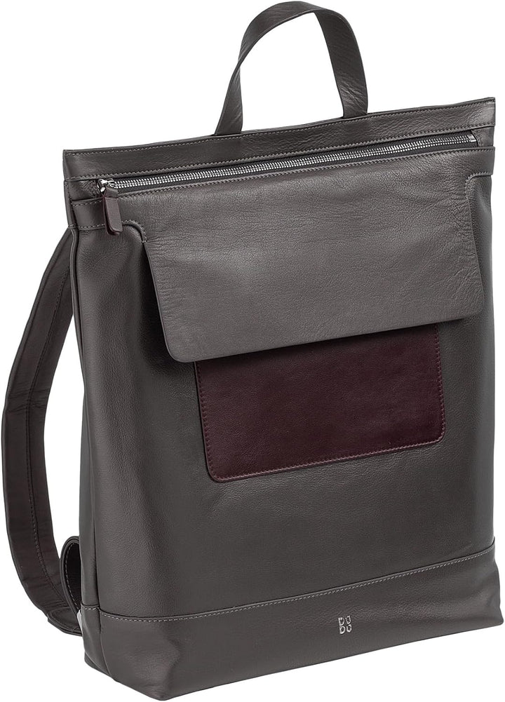 DUDU Herrenrucksack, weicher lässiger Damenrucksack aus echtem Leder mit Reissverschluss Grosser bun