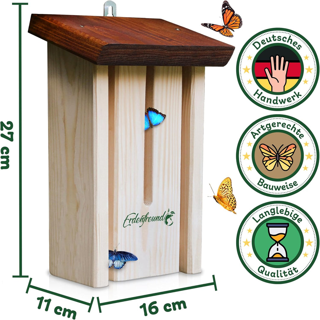 ERDENFREUND® Schmetterlingshaus 100% splitterfrei für zarte Schmetterlingsflügel Schmetterlingshotel